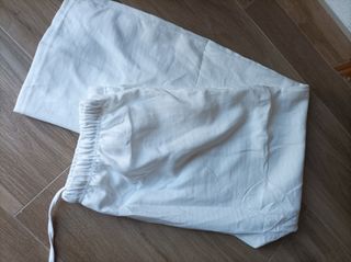 Pantalón de lino blanco mujer