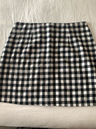 Traje Chaqueta y Falda Cuadros Blanco y Negro