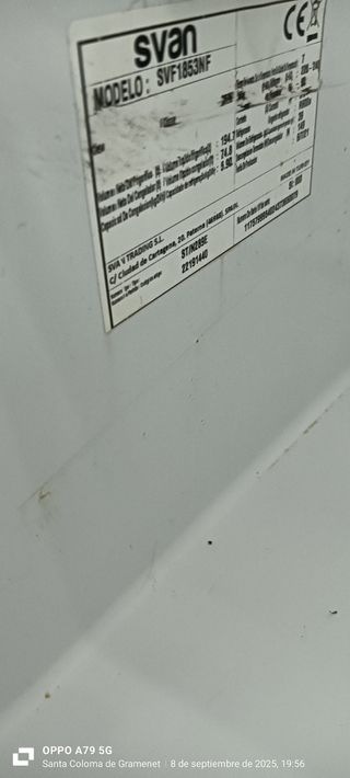 Nevera Combi Blanca Svan NO FROST ENERGÍA A+