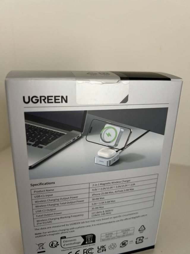UGREEN Qi2 25wCargador Inalámbrico 2 en 1