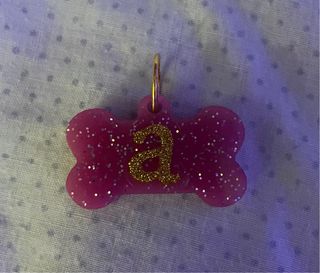 Colgante con nombre para mascota con resina