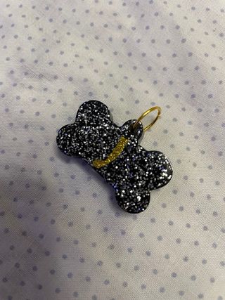 Colgante con nombre para mascota con resina