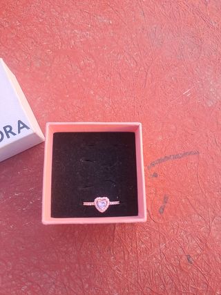 Anillo Pandora Corazón Rosa