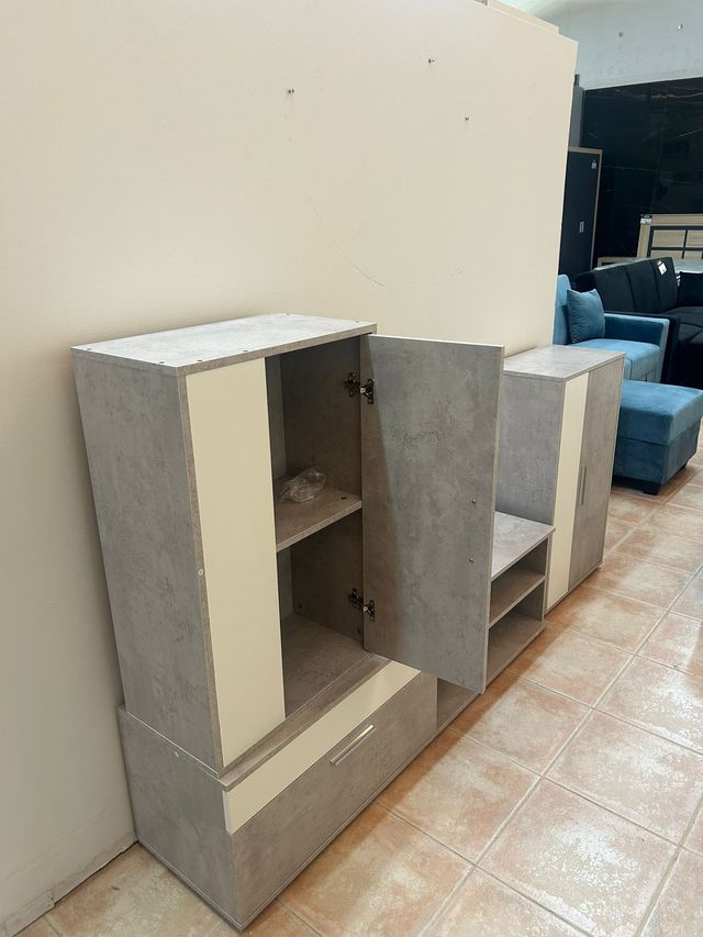 Novo Conjunto de Mobiliário TV Cinza - Moderno