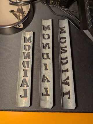 3 Stencil Mondial Bici corsa epoca vintage eroica