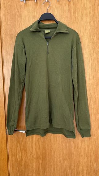 Jersey verde hombre con cremallera
