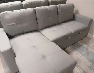 Sofá Cama Chaise Longue Gris