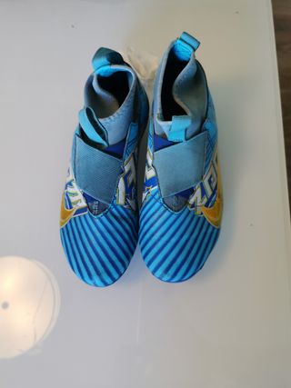 Zapatillas deportivas niño azul y oro