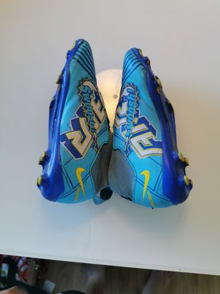 Zapatillas deportivas niño azul y oro