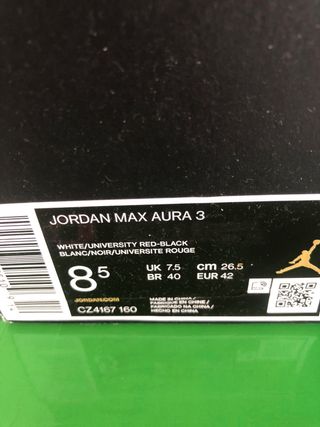 Jordan MaX AURA 3 Rojo Blanco