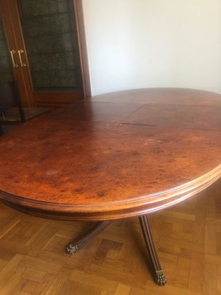 Mesa de comedor extensible madera caoba