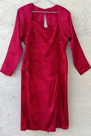 Ann Lawrence Abito Seta Vintage Rosso