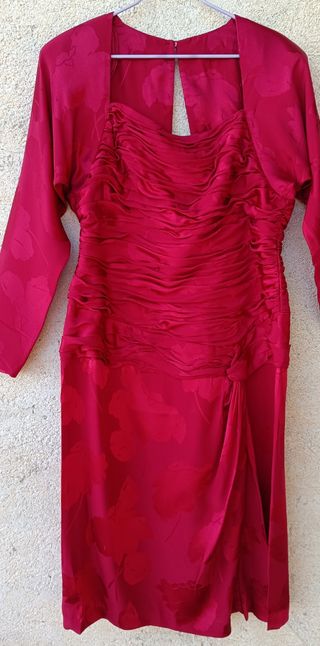 Ann Lawrence Abito Seta Vintage Rosso