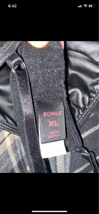 Body Romwe Negro Talla XL
