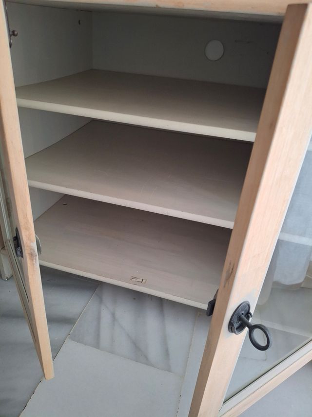 Mueble TV madera y cristal