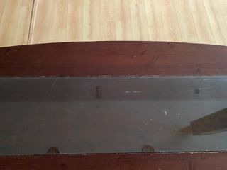 Mostrador madera maciza con cristal