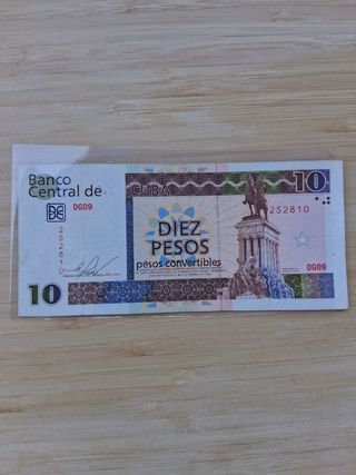 Billete 10 Pesos Convertibles Cuba 2012