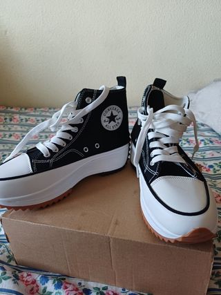 Zapatillas negras plataforma suela dentada