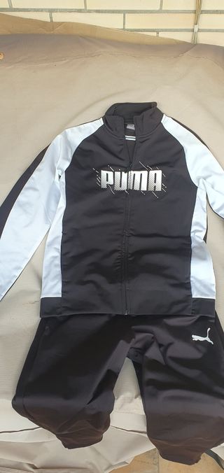 Chándal Niño Puma Negro y Blanco