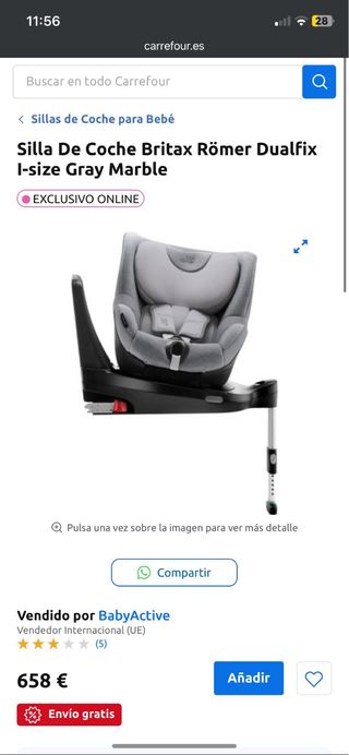 Silla coche Britax Römer Dualfix 0-4 años