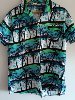 Camisa Hawaiana Hombre Palmeras