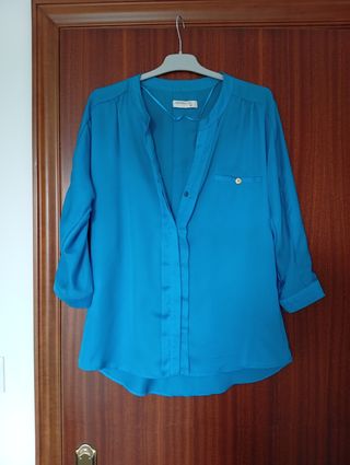Blusa azul media manga