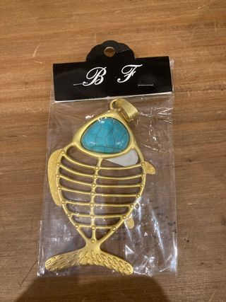 Colgante BF Pez Dorado y Turquesa