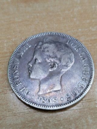 Moneda 5 Pesetas Rey Const