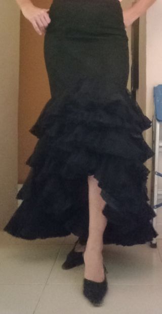 Traje Flamenca Negro Encaje