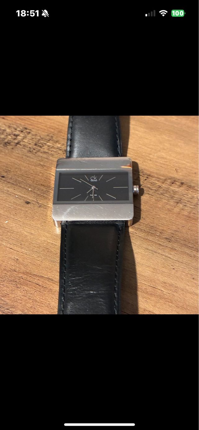 Reloj Calvin Klein Piel Negro y Plateado