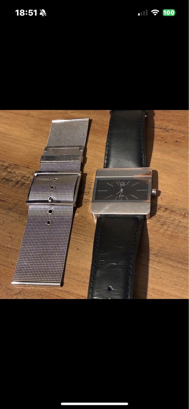 Reloj Calvin Klein Piel Negro y Plateado