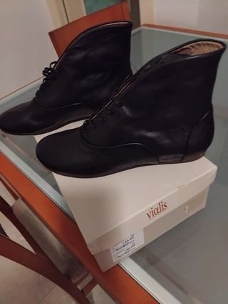 Botines Vialis Piel Negro Talla 38