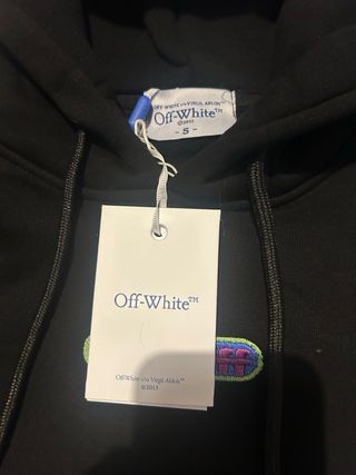 Felpa Off-White Nera con Foglie