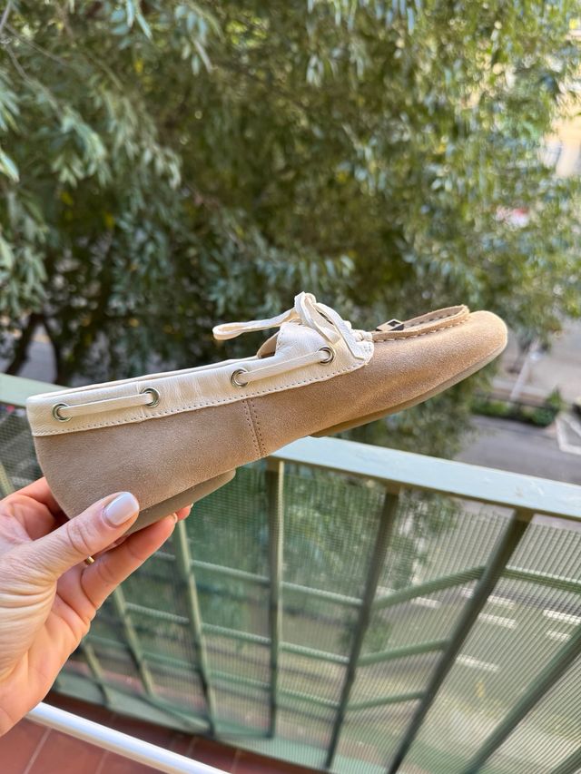 Mocasines Zara Ante Marrón Talla 37