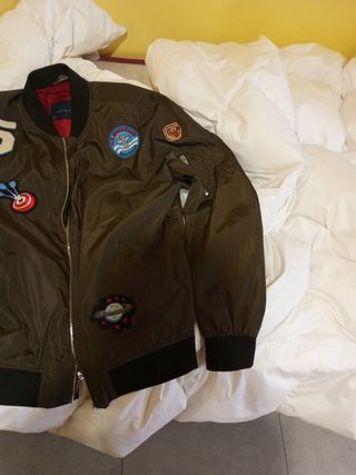 Chaqueta Bomber Hombre Verde Militar