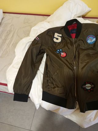 Chaqueta Bomber Hombre Verde Militar
