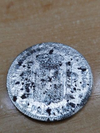 Moneda de 5 pesetas de 1871 con resello