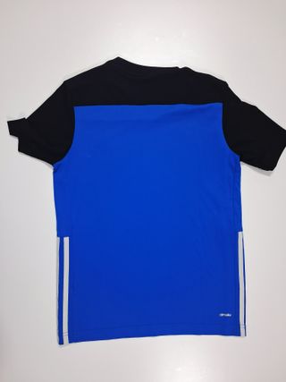 Camiseta técnica Adidas niño negra y azul 152cm