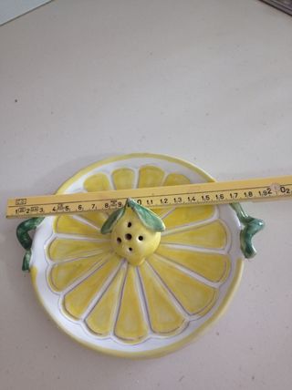 Piatto ceramica Vietri porta stuzzicadenti limone