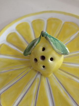 Piatto ceramica Vietri porta stuzzicadenti limone