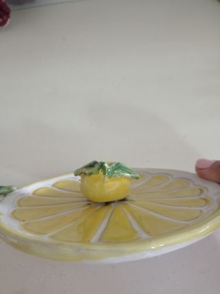 Piatto ceramica Vietri porta stuzzicadenti limone