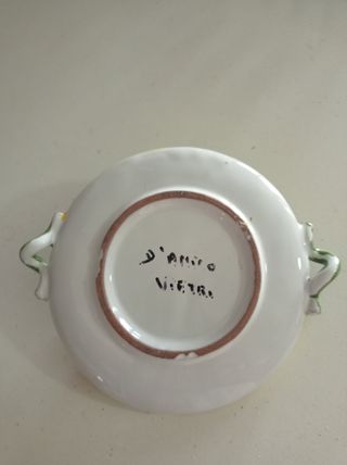 Piatto ceramica Vietri porta stuzzicadenti limone