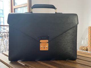 Portadocumentos Louis Vuitton Negro Cuero