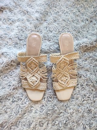 Sandalias Zara Hilo Blanco Talla 36