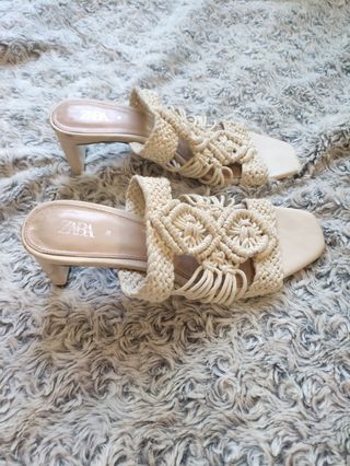 Sandalias Zara Hilo Blanco Talla 36