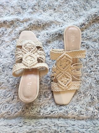 Sandalias Zara Hilo Blanco Talla 36