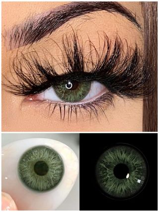 Lentillas de colores verde turquesa