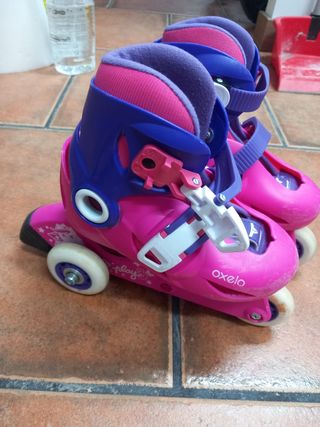 Patines infantiles Oxelo rosas y morados