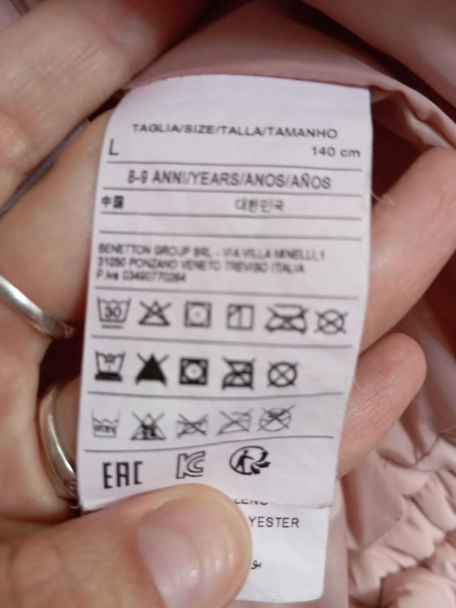 Cazadora bomber Benetton rosa 8/9 años