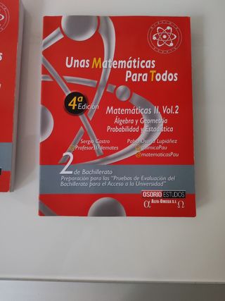 2° Bachillerato Unas Matemáticas para todos II